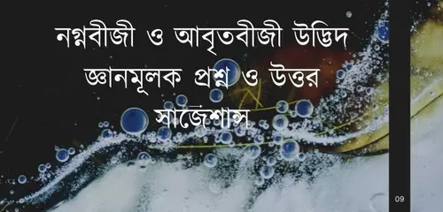 নগ্নবীজী ও আবৃতবীজী উদ্ভিদ জ্ঞানমূলক প্রশ্ন ও উত্তর সাজেশান্স