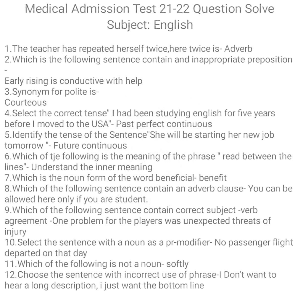 MBBS Question 2023 with Solution pdf