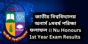NU Honours 1st Year Results 2025 । জাতীয় বিশ্ববিদ্যালয় অনার্স ১মবর্ষ ফলাফল ২০২৫